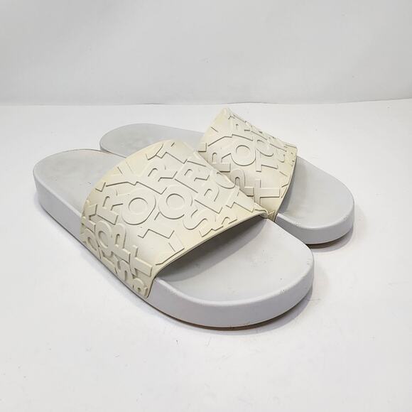 Tory Burch Shoes - Tory Sport White Cream Embossed Logo Slide Women Size 9M Tory Burch Casual Shoe